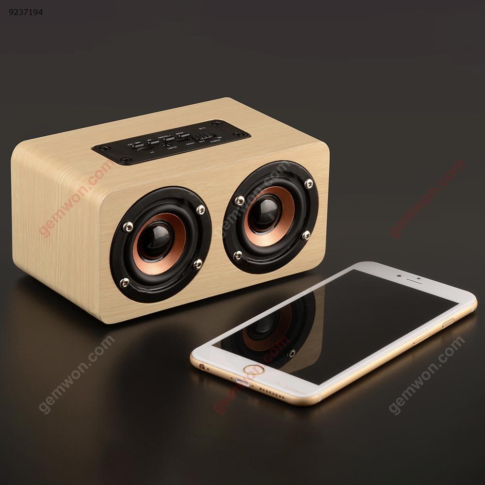 Wooden Bluetooth Speaker Dual Speaker Card Bluetooth Speaker (Light Yellow) Bluetooth Speakers W5