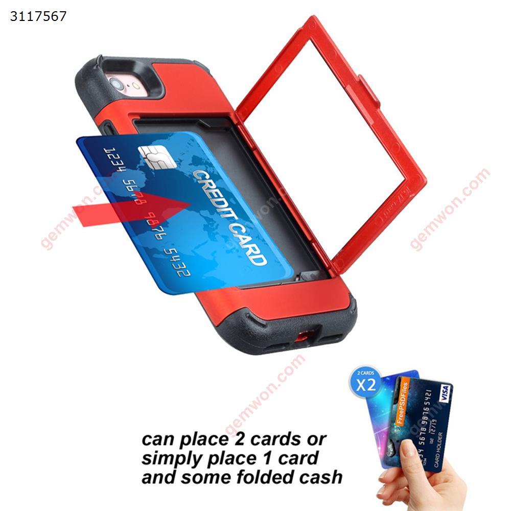 IPHONE X  Mirror insert mobile phone shell, Flip card for mobile phone protection shell,red Case IPHONE X MIRROR INSERT MOBILE PHONE SHELL