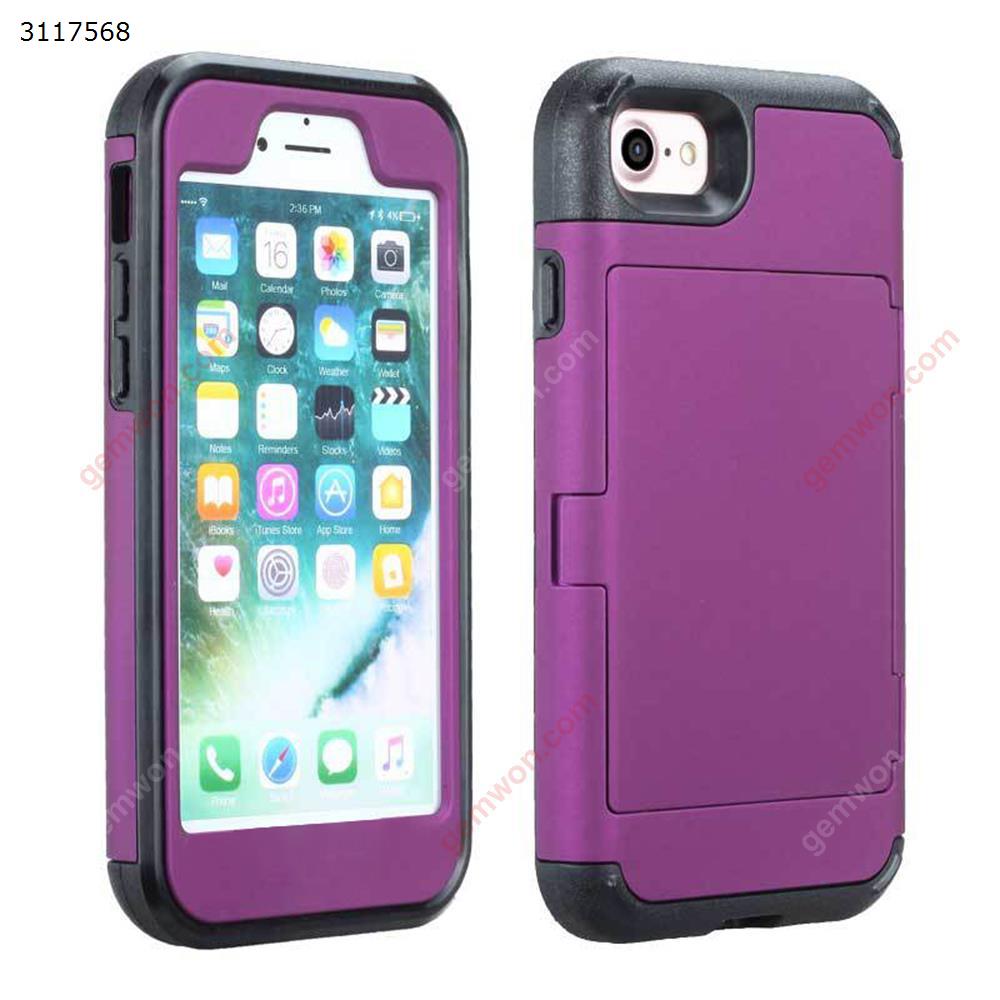 IPHONE X  Mirror insert mobile phone shell, Flip card for mobile phone protection shell,purple Case IPHONE X MIRROR INSERT MOBILE PHONE SHELL