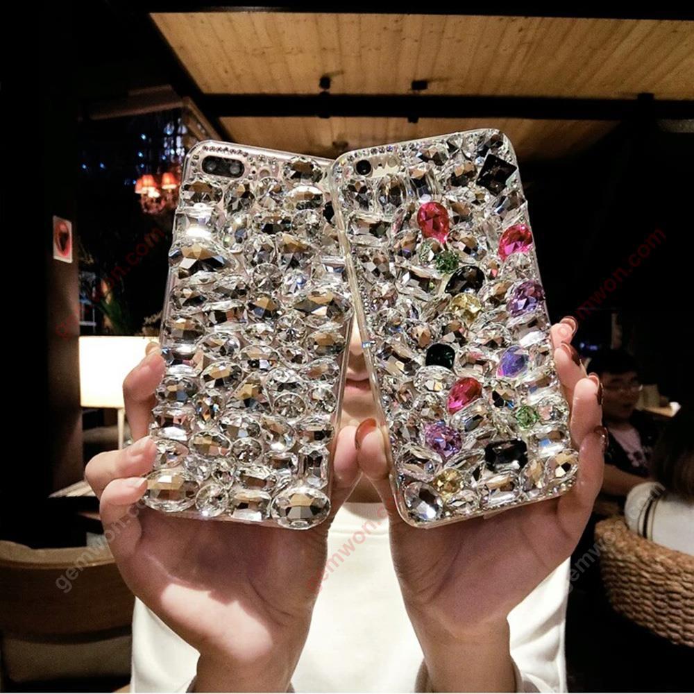 iphone6 plus Gems Mobile Shell，All inclusive Diamond phone case，Transparent color Case iphone6 plus Gems Mobile Shell