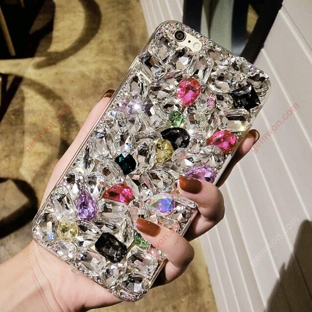 iphone6 plus Gems Mobile Shell，All inclusive Diamond phone case，Colorful Case iphone6 plus Gems Mobile Shell