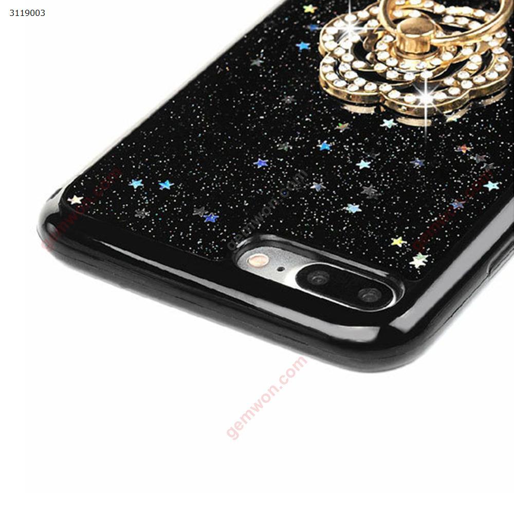 iphone6 Camellia Ring Mobile Shell，liquid quicksand Glitter soft shell，black Case iphone6 Camellia Ring Mobile Shell