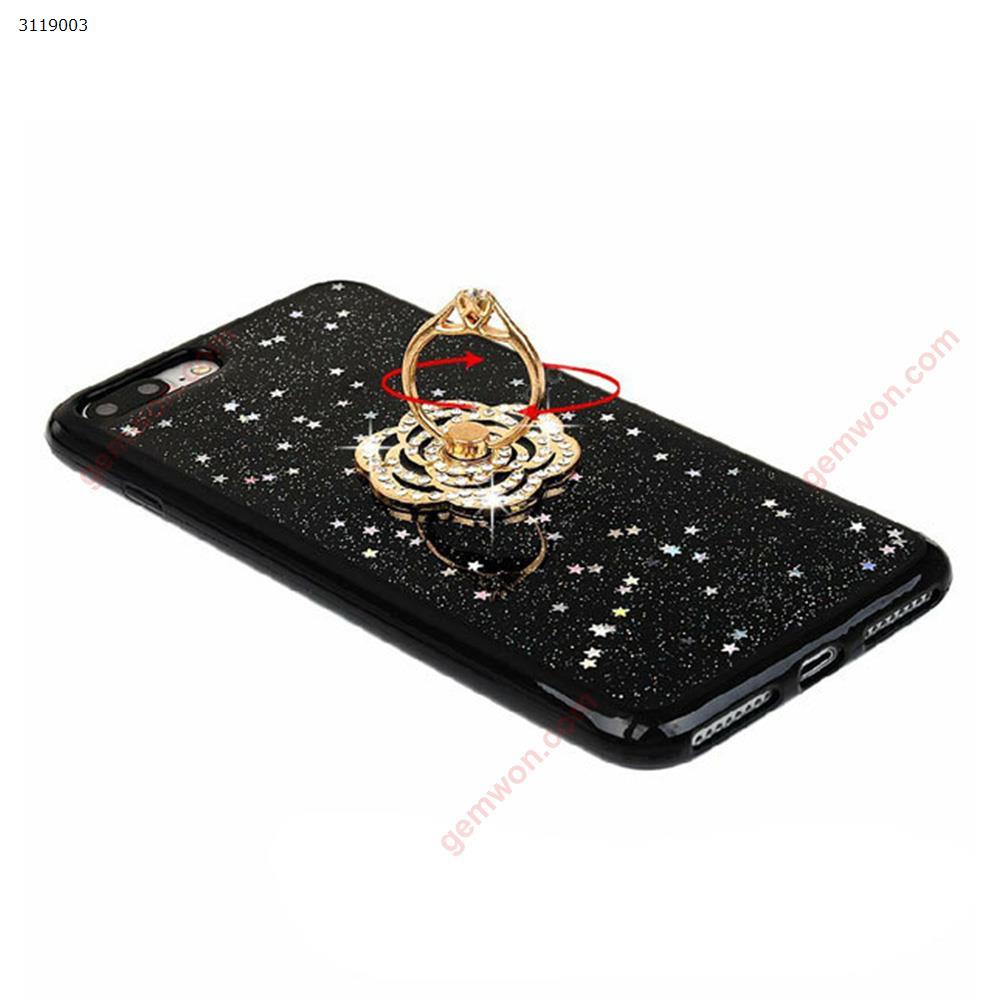 iphone6 Camellia Ring Mobile Shell，liquid quicksand Glitter soft shell，black Case iphone6 Camellia Ring Mobile Shell