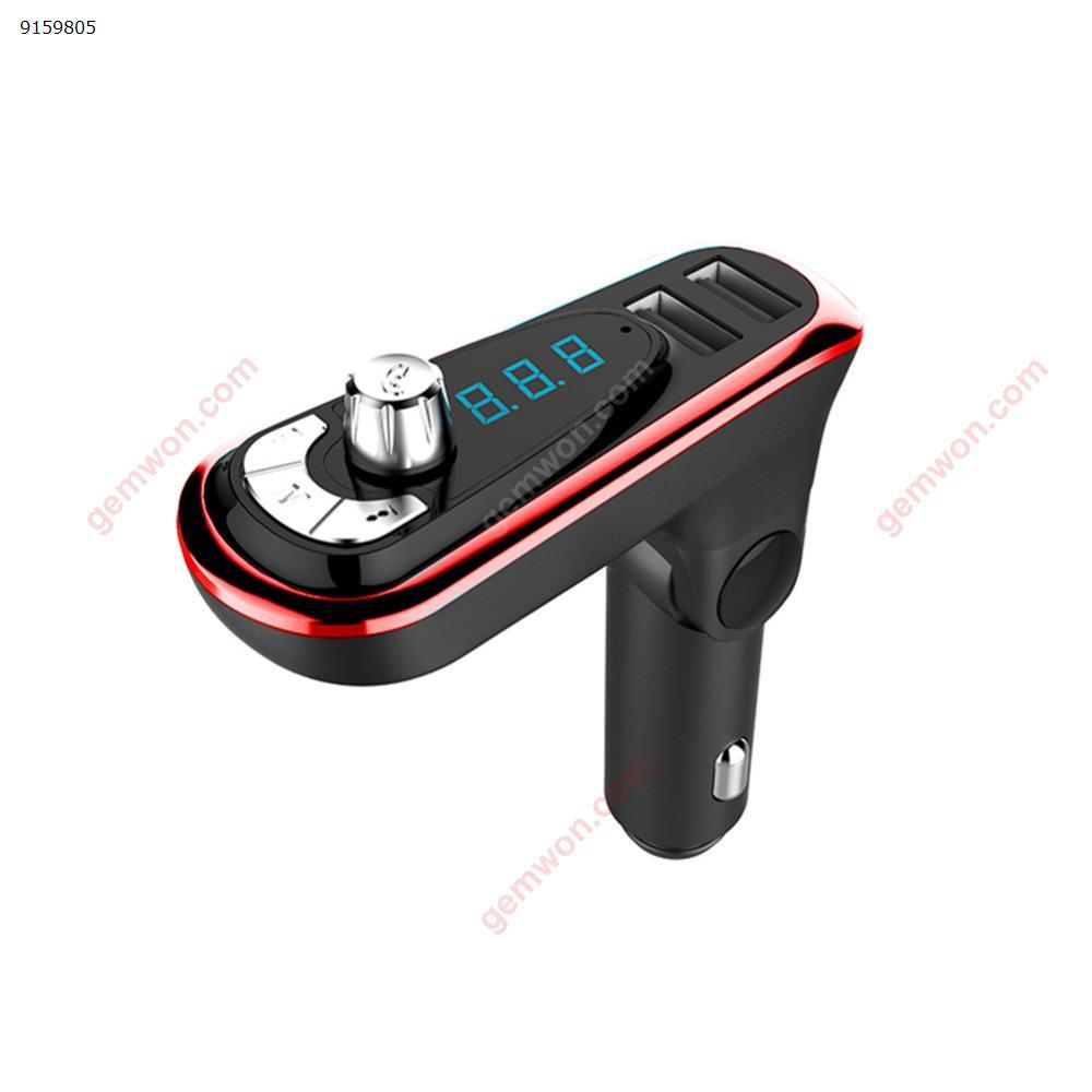 Bluetooth FM Transmitter Car MP3 Audio Player Wireless FM Modulator Hands-free Calls Car Kit Dual USB Charger Display Window （red） Car Appliances T16