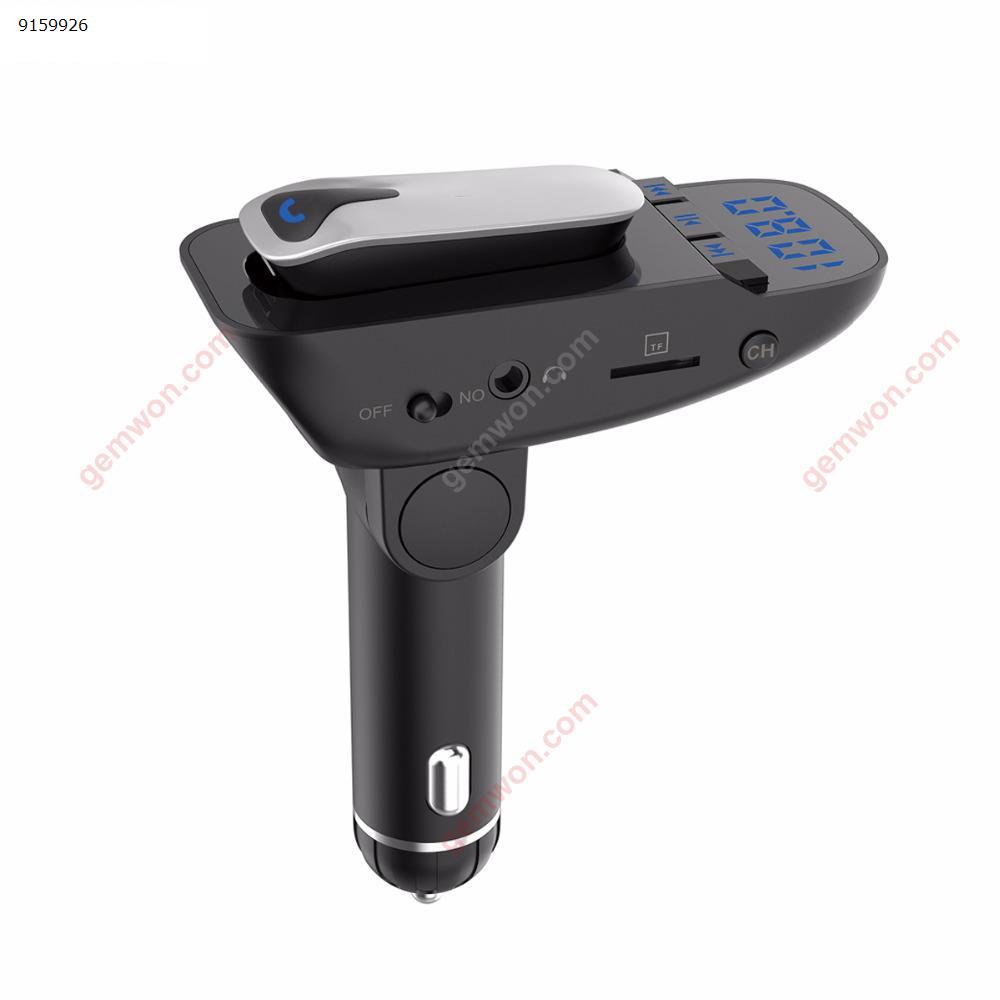 Wireless Bluetooth Headset FM Transmitter MP3 Radio Adapter Car Kit Supports TF/SD Card and USB Car Charger for All Smartphones Car Appliances ER9