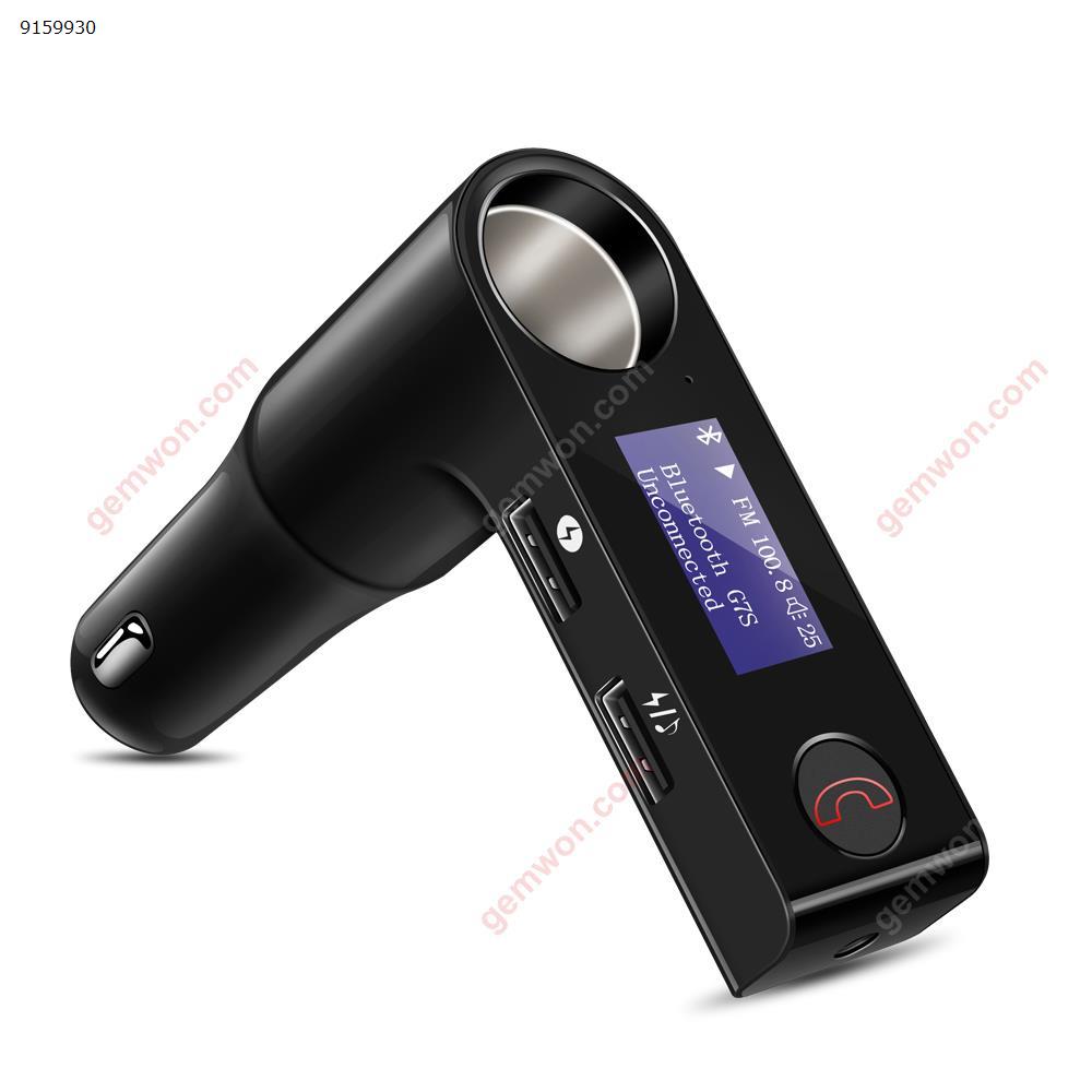 FM Transmitter Hands-free Car Kit Cigarette Lighter Port Wireless FM Modulator Rotating Screen Bluetooth Car MP3 Player(Black) Car Appliances G7S