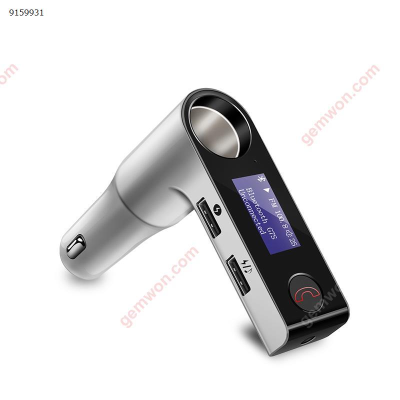 FM Transmitter Hands-free Car Kit Cigarette Lighter Port Wireless FM Modulator Rotating Screen Bluetooth Car MP3 Player(Silver) Car Appliances G7S