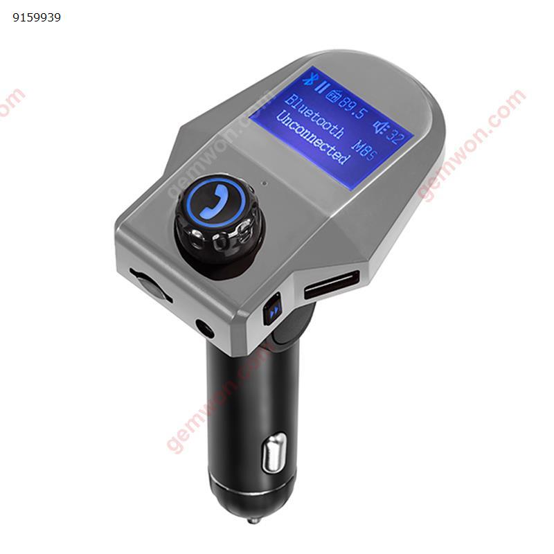 Bluetooth FM Transmitter Car Kit Handfree Aux Audio Car MP3 Music Player Noise Cancellation Dual USB Car Charger(Silver) Car Appliances M8S