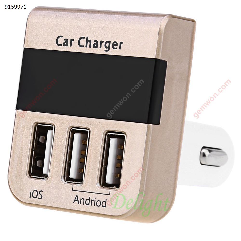 3 in 1 Car Cigarette Lighter Charger 3 Port 5V 2.1A Output Smart Triple USB Charger with Voltage and Current Display for Andriod Car Appliances A7