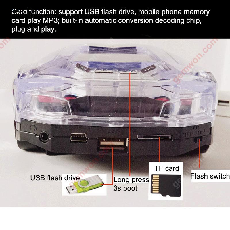 Sports car flash wireless Bluetooth speaker With lights,White Bluetooth Speakers N/A