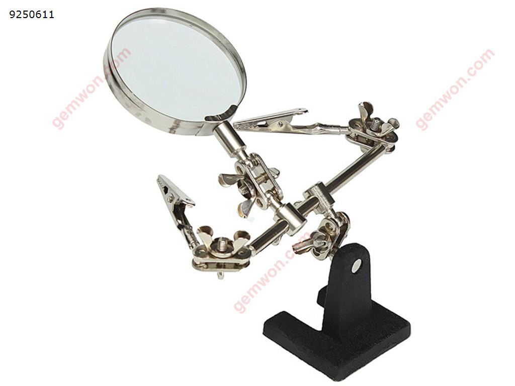 Picture of Hand Soldering Iron Stand Helping Clamp Magnifying Tool Auxiliary Clip Magnifier Station Holder