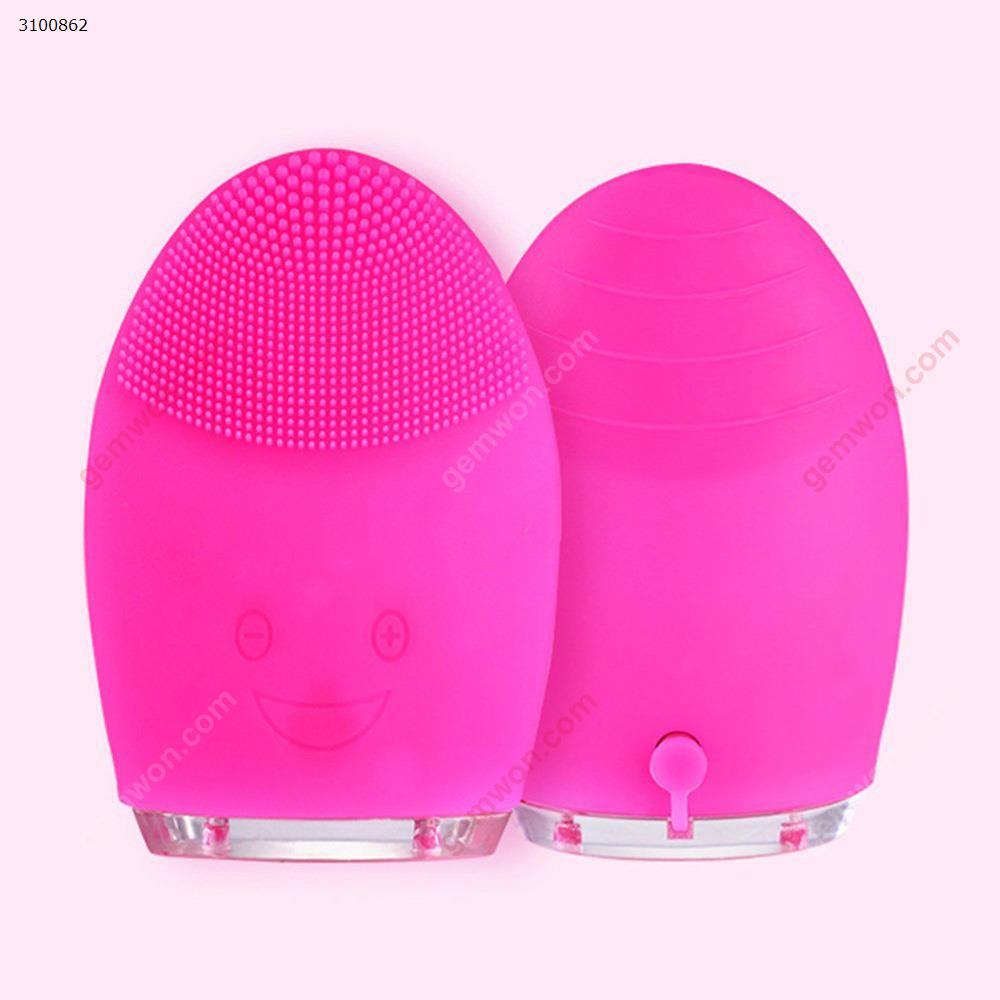 Awhao Silicone Cleansing Instrument Ultrasonic Electric Face Brush Pores Cleaning Waterproof Cleaner (Rose red) Makeup Brushes & Tools N/A