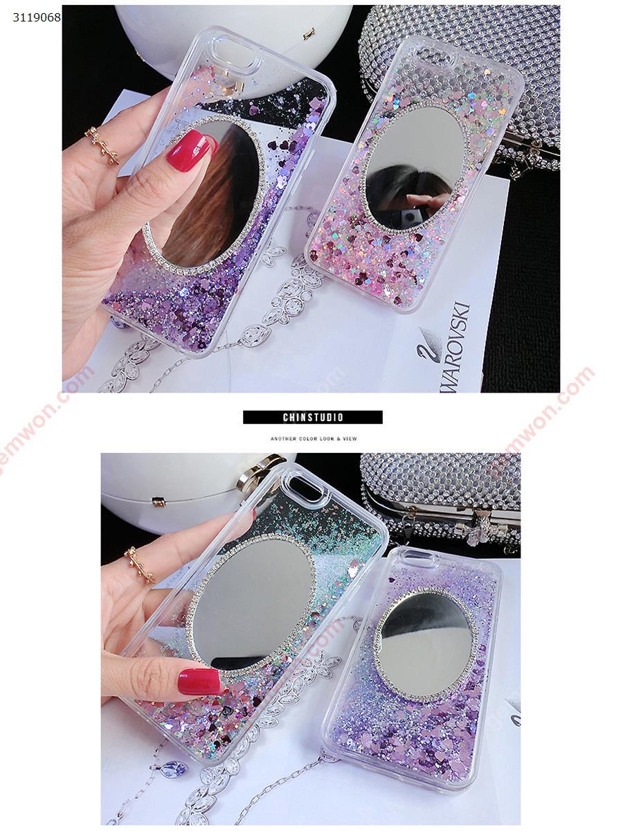 iphone6 Rhinestone mirror mobile phone shell，Hard shell soft edge sand，protective case，pink Case iphone6 Rhinestone mirror mobile phone shell