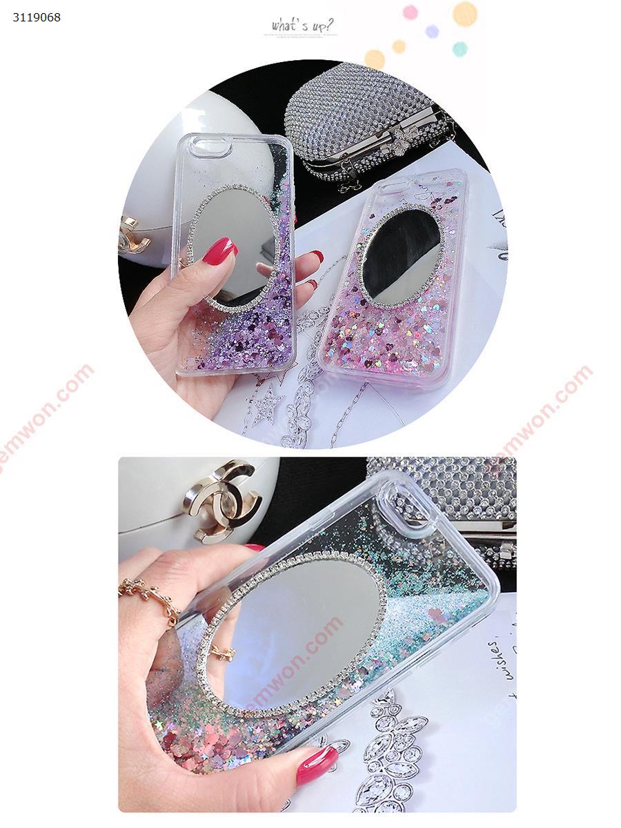 iphone6 Rhinestone mirror mobile phone shell，Hard shell soft edge sand，protective case，pink Case iphone6 Rhinestone mirror mobile phone shell