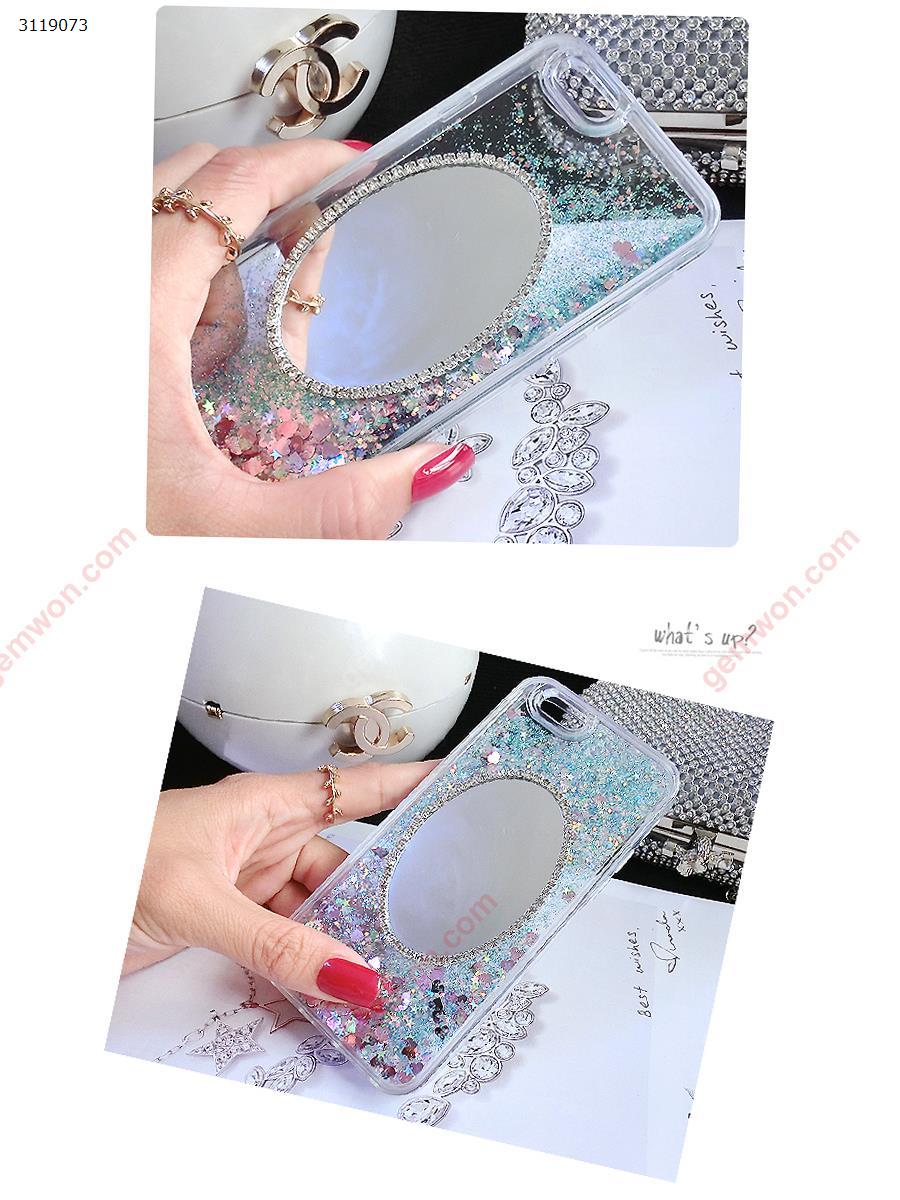 iphone6 plus Rhinestone mirror mobile phone shell，Hard shell soft edge sand，protective case，green Case iphone6 plus Rhinestone mirror mobile phone shell