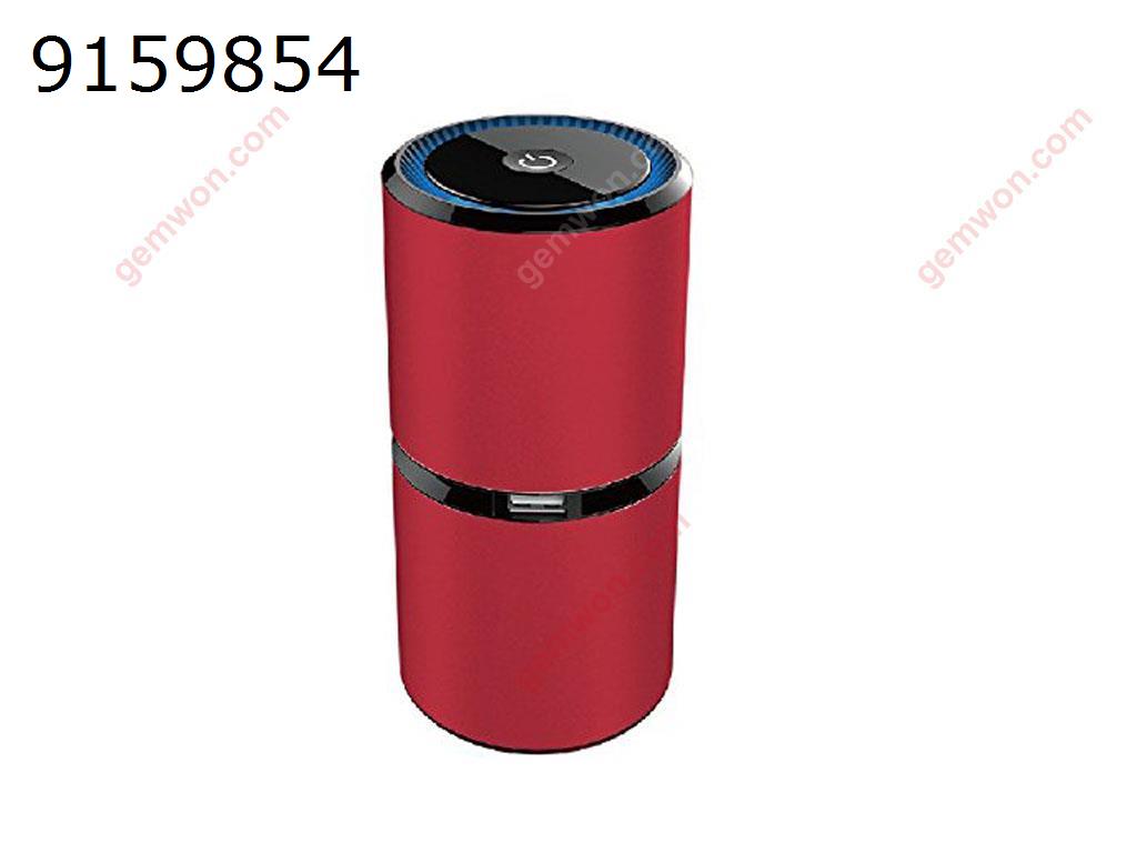 Car Air Purifier  5M Negative Ion Oxygen Bar Dual USB Interface Aluminium Car Air Freshener Cleaner Purifier (Red) Car Appliances FIGO2