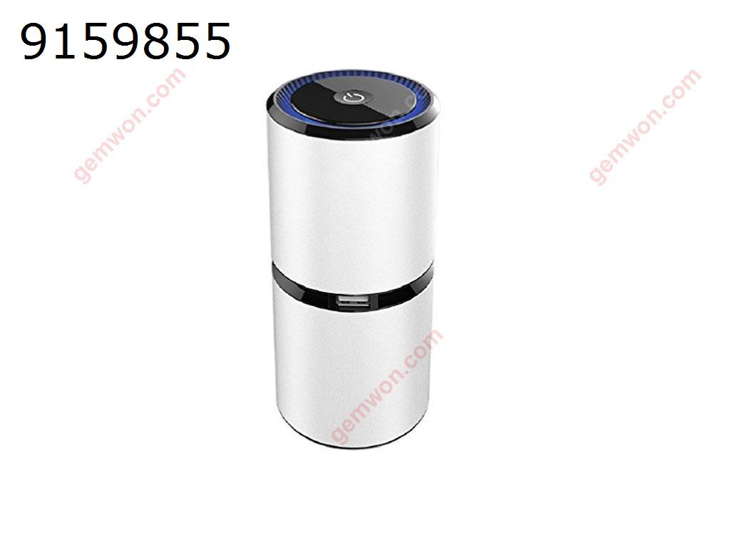 Car Air Purifier 5M Negative Ion Oxygen Bar Dual USB Interface Aluminium Car Air Freshener Cleaner Purifier (Silver) Car Appliances FIGO2