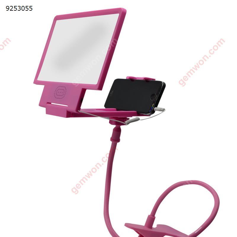 Multi-function bracket mobile phone magnifier lazy bedside phone support 3D mobile phone screen amplifier，pink Other N/A