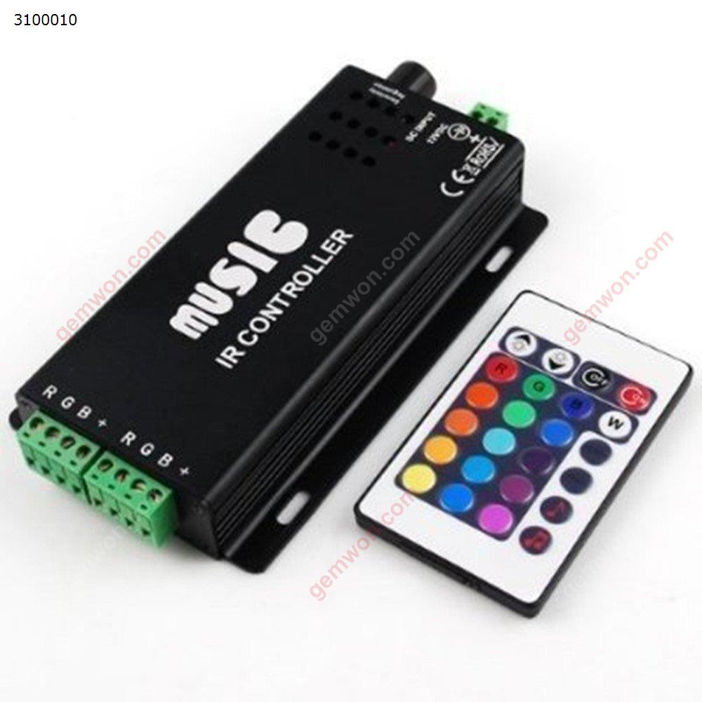 12-24V 24 Keys Iron Shell Wireless IR Remote Control Music Sound Controller for RGB LED Strip Light Intelligent lighting N/A