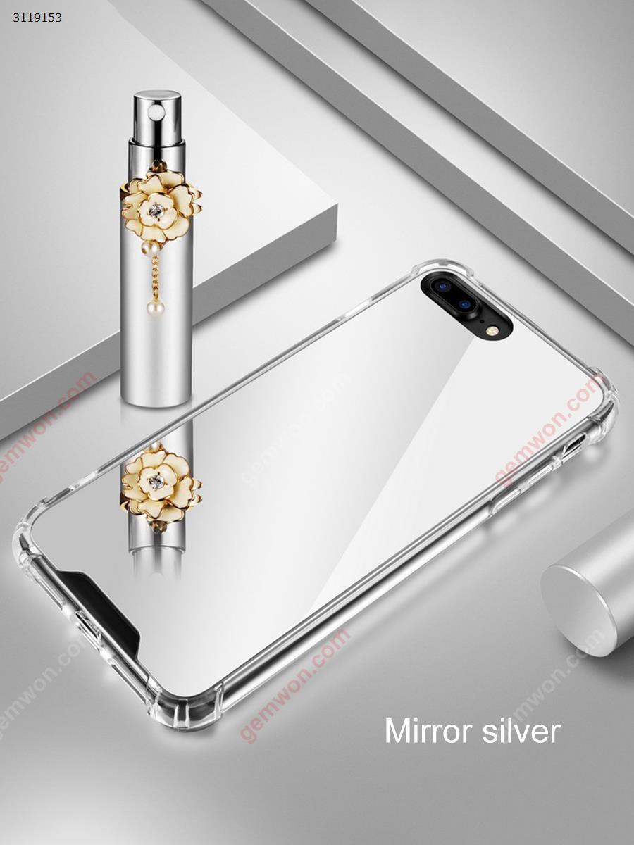 iphoneX Sequined mirror phone case，Airbag square all-inclusive drop protection cover，Silver Case IPHONEX SEQUINED MIRROR PHONE CASE