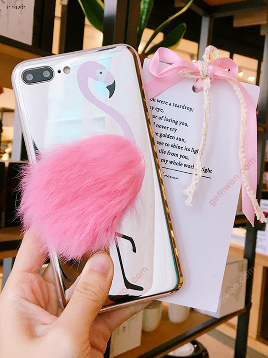 iphone7 Flamingo Mobile Shell，Pink plush Mirror phone soft shell Case IPHONE7 FLAMINGO MOBILE SHELL