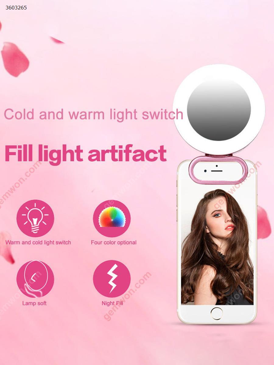 Mobile phone fill light Hand-held mirror fill light stealth mobile phone stand(Pink) Other N/A