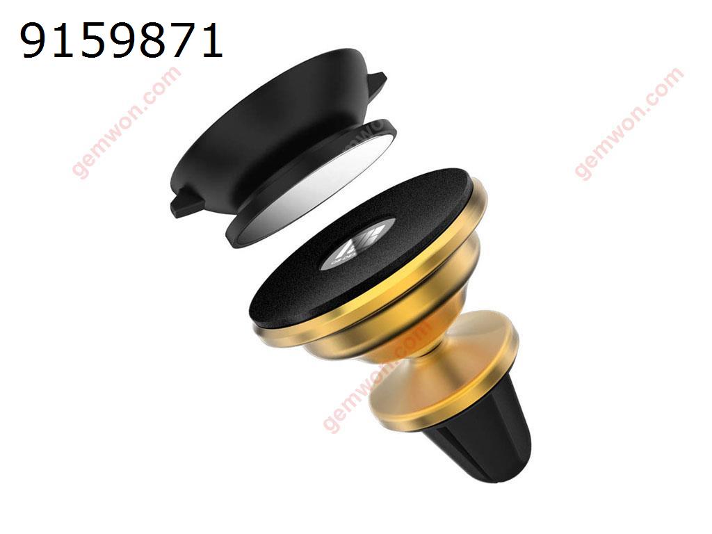 Magnetic Car Mounted Universal Engagement Lock Vent Magnetic Cell Phone Car Mount for Mobile Phones with Fast Snap-Lock Technology - Gold Other QB