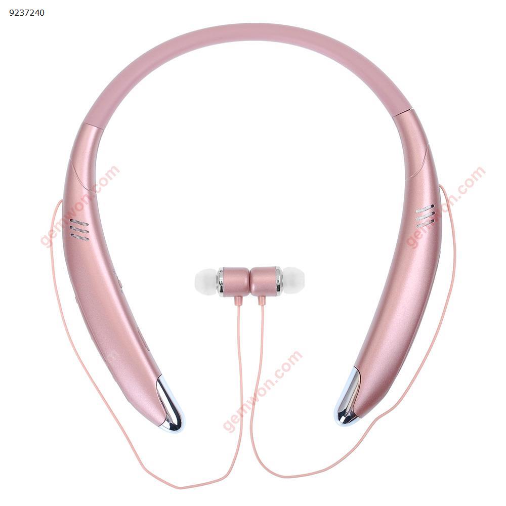 Outdoor sports Bluetooth 2-in-1 headphone speakers. Headphones and speakers can be switched neck hanging headphones (pink) Headset G42701（V8）