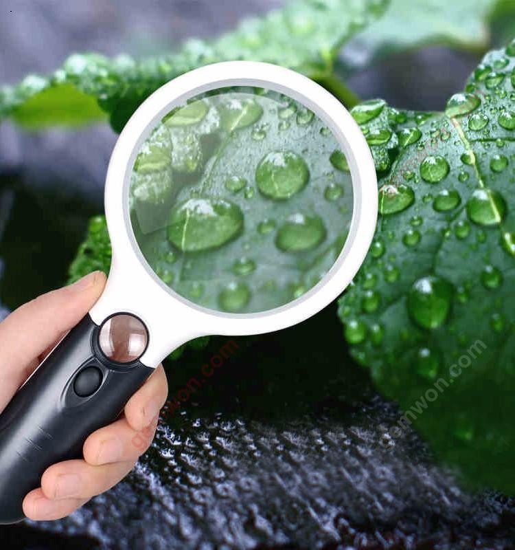 Picture of magnifying glass LED Optical handheld 10 times lupa Light Mini Pocket Microscope Reading Lens Jewelry Loupe