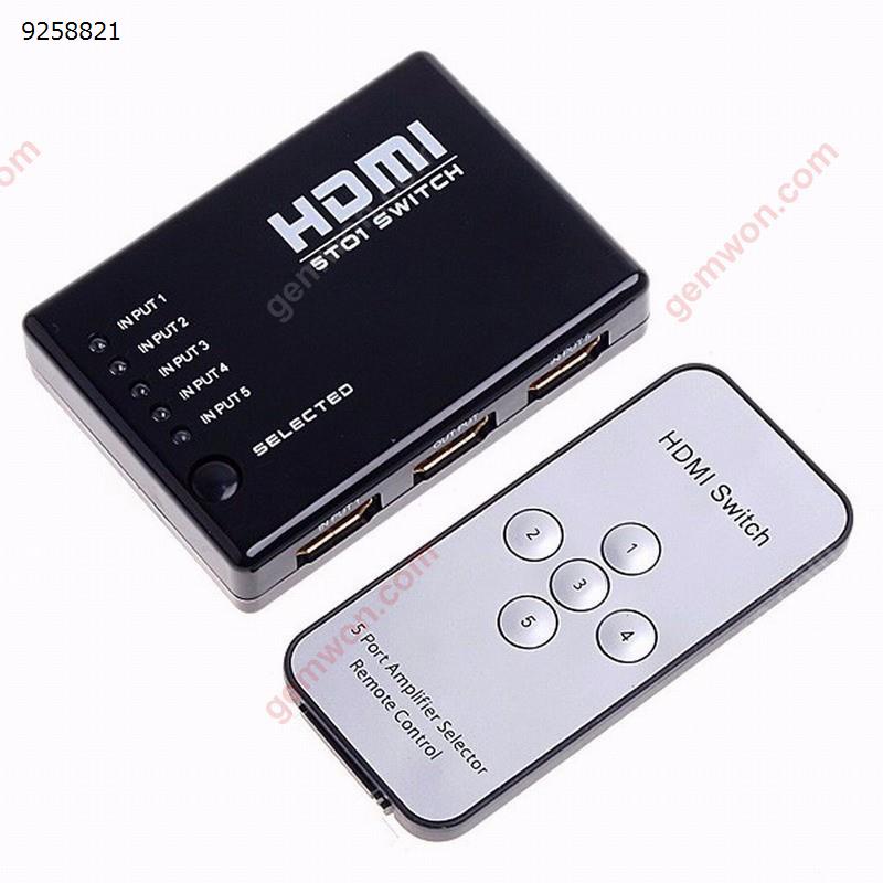 HD 1080p Intelligent 5x1 5 PORT HDMI Switch/Switcher Splitter HUB + IR Remote and AC Adapter For HD TV PS3 Supports 3D Audio & Video Converter LAZADA