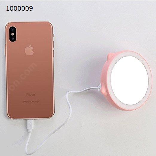 LED light makeup mirror, light mini portable makeup mirror, charging treasure light mirror,pink, 5000 mA Personal Care  JN-006