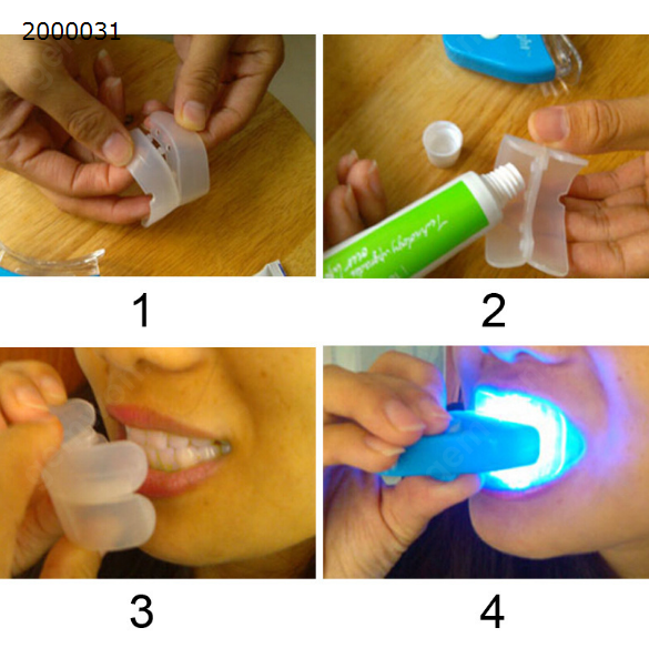 The bright white transmitter is aligned with the tray, the bright white is emitted with the mouth, the dental instrument, the dental instrument, the oral care cold tooth whitening device, the tooth whitening device,Double bubble plastic packaging Personal Care  825-2