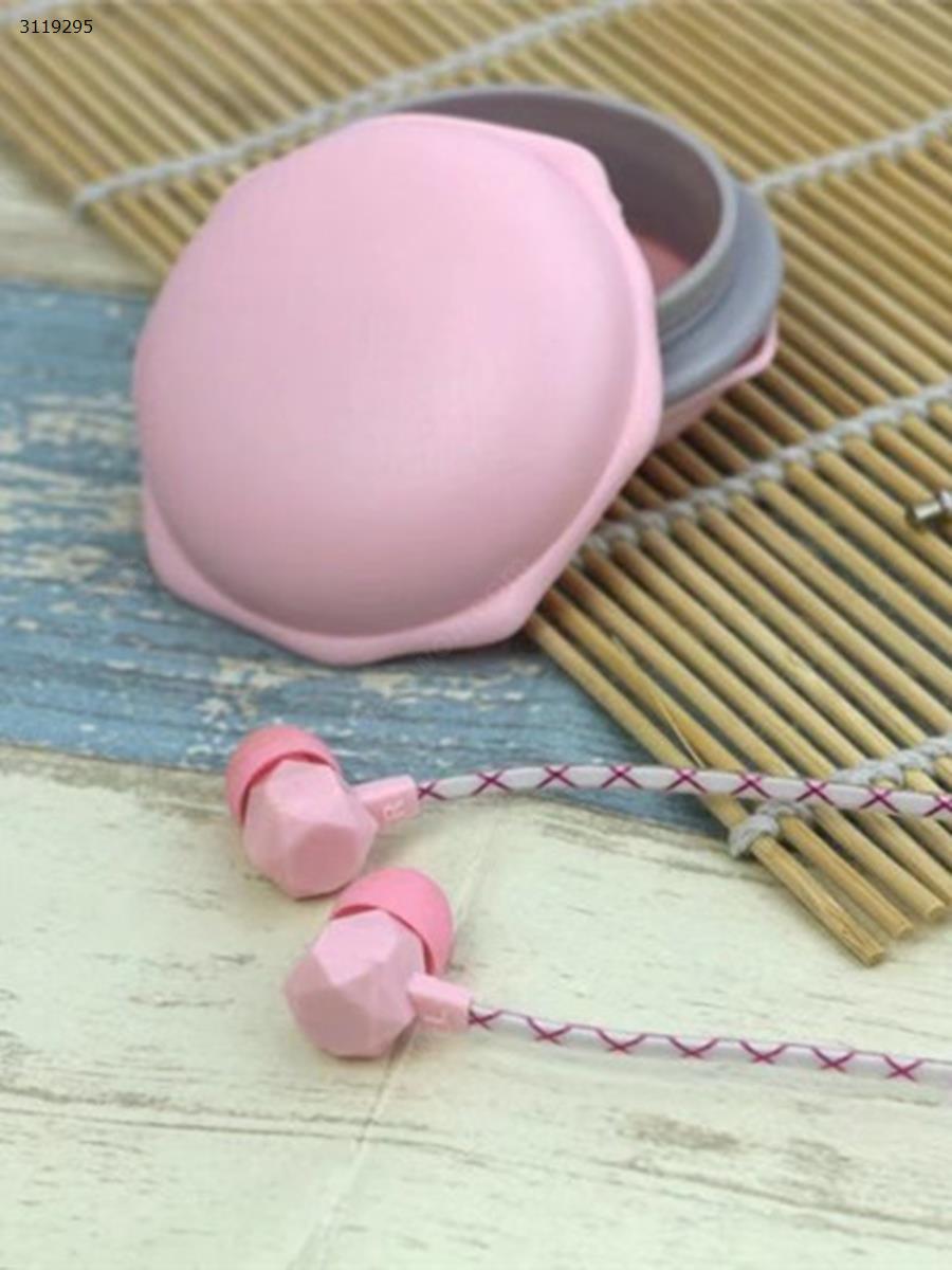 IN-129 Colorful Diamond Shapes，With storage box phone headset，pink Headset IN-129