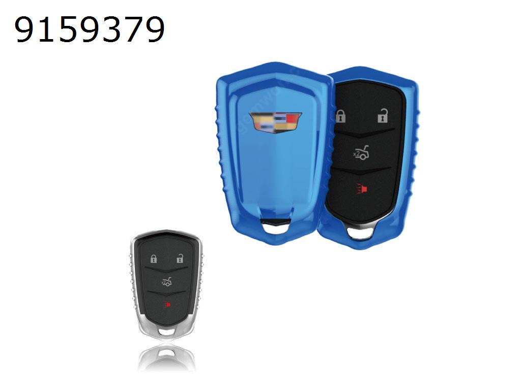 Cadillac ATSL/SRX/XTS Car Key Shell Plating TPU Key Pack（Blue highlights） Autocar Decorations TPU