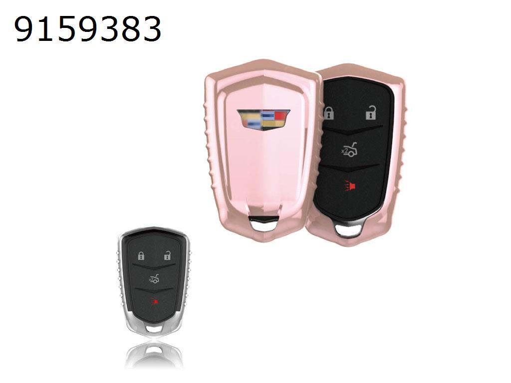 Cadillac ATSL/SRX/XTS Car Key Shell Plating TPU Key Pack（Pink highlights） Autocar Decorations TPU