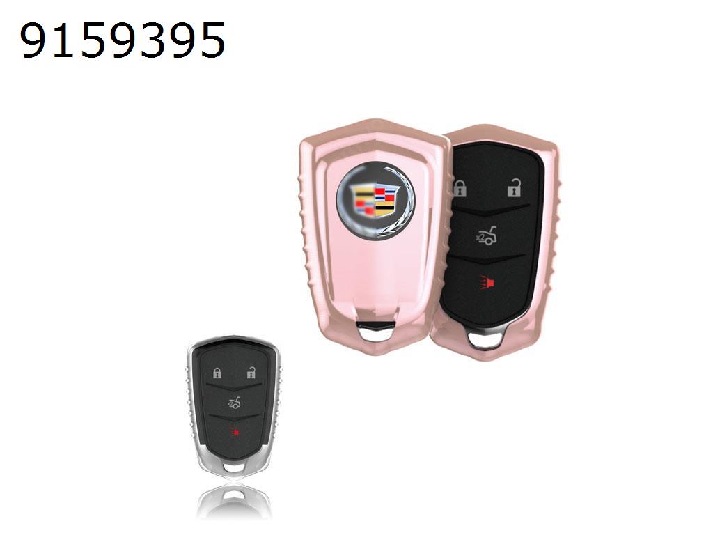 Cadillac ATSL/SRX/XTS Car Key Shell Plating TPU Key Pack（Pink highlights） Autocar Decorations TPU