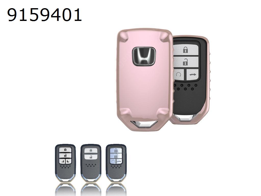 Honda Odyssey Fit Car Key Case TPU Key Shell Plating Drop Key Set（Pink highlights） Autocar Decorations TPU