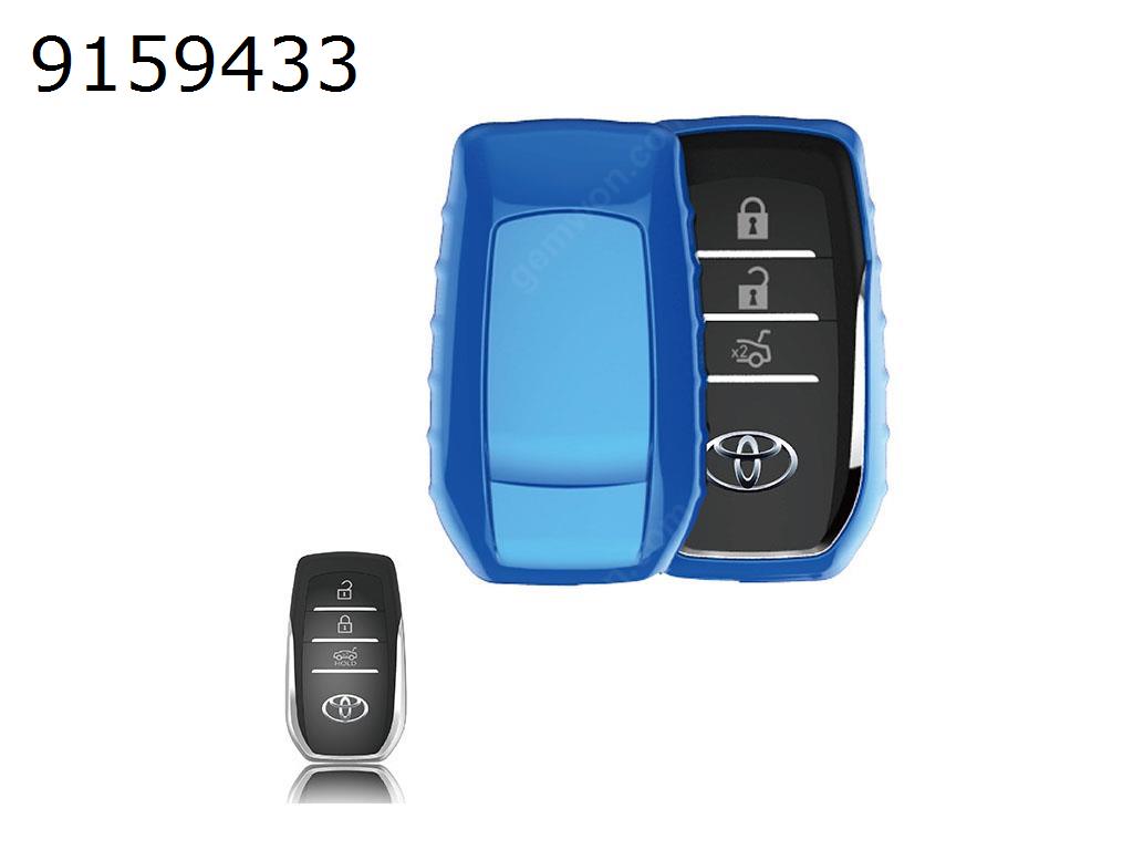 Car TPU soft rubber key case Toyota Camry/Levin/Highlander/Carola key case（Blue highlights） Autocar Decorations TPU