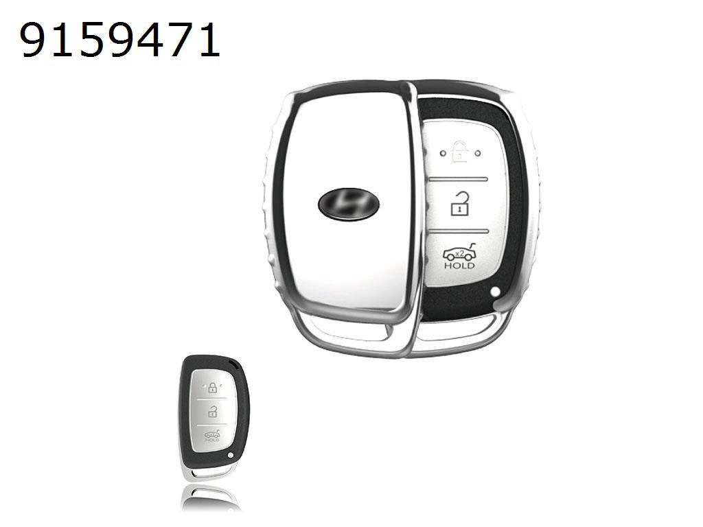 Hyundai Auto Elantra /MISTRA/SONATA/ Tucson IX25/TX35 Car Key Cover（Silver highlights） Autocar Decorations TPU