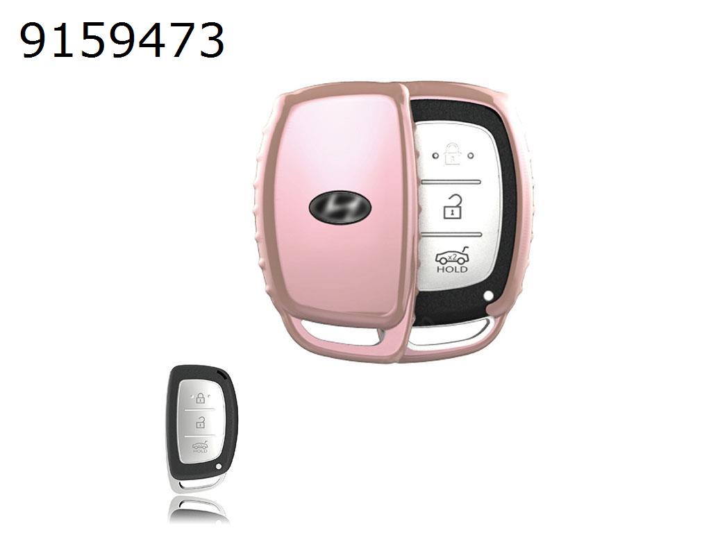 Hyundai Auto Elantra /MISTRA/SONATA/ Tucson IX25/TX35 Car Key Cover（Pink highlights） Autocar Decorations TPU