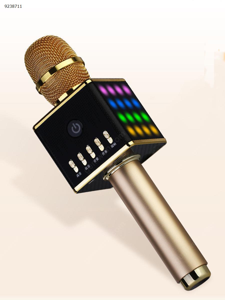 shipping portable mini ktv microphone h8, wireless bluetooth microphone for stage home meeting gold microphone H8