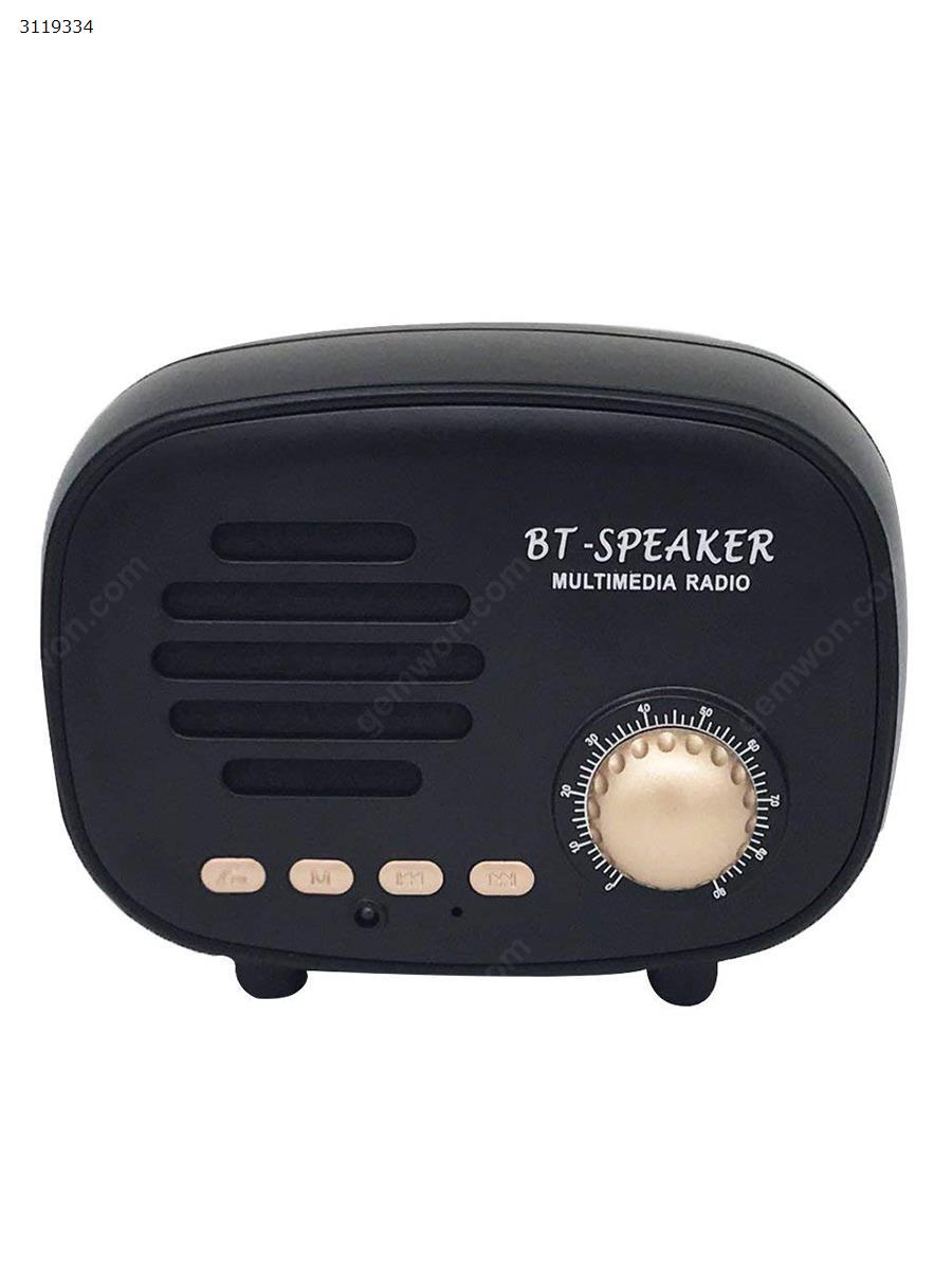 Q108 Bluetooth Speaker，American retro, portable radio card mini speaker，black Bluetooth Speakers Q108 Bluetooth Speaker