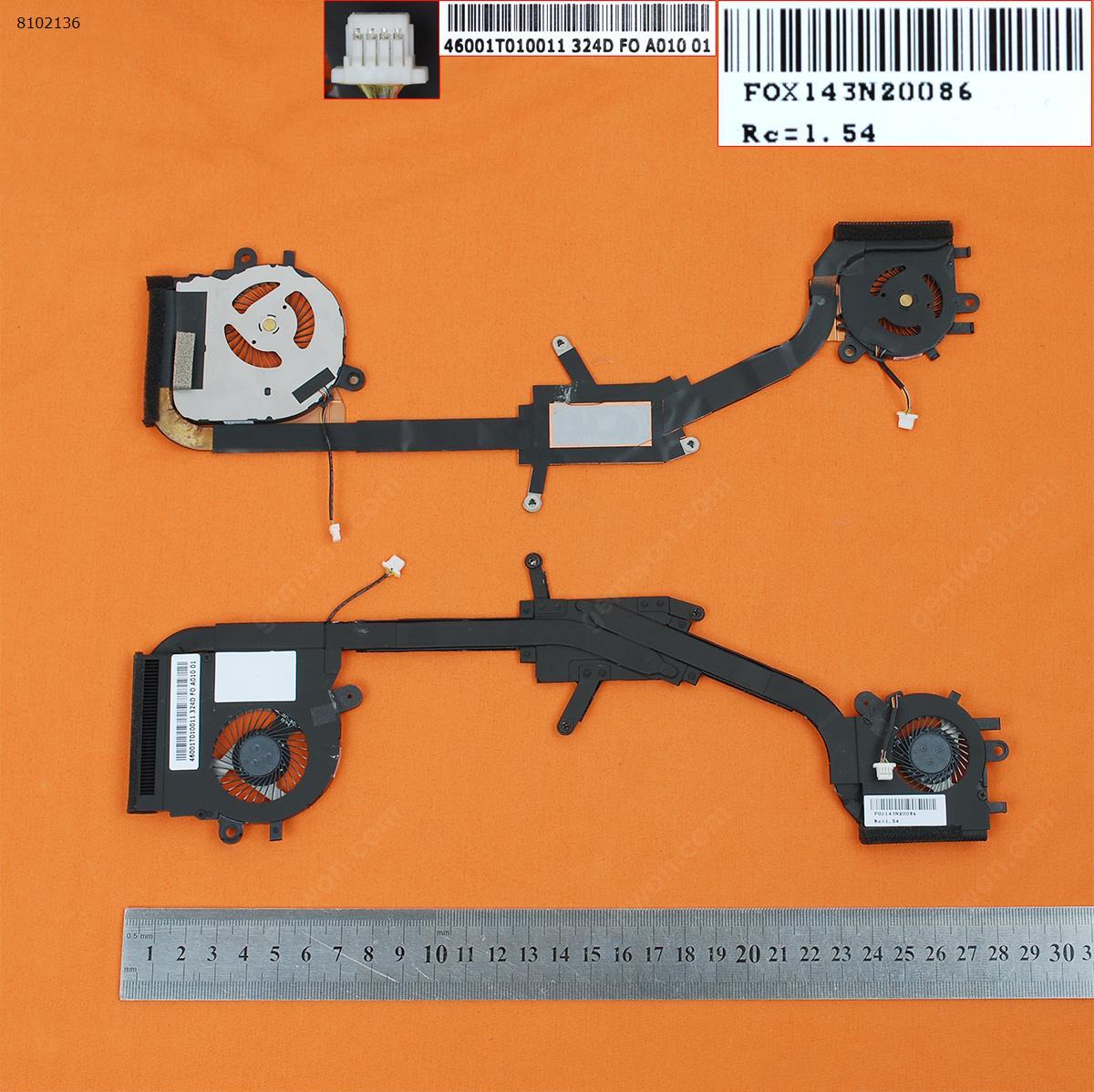 HP Folio 1040 G1(CPU + GPU Fan With Heatsink) Laptop Fan 739561-001    BRUSHLESS