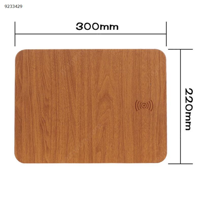 Wireless Mouse Pad Wood Grain Small Mouse Pad Charging Mousepad Mat brown Charger & Data Cable N/A