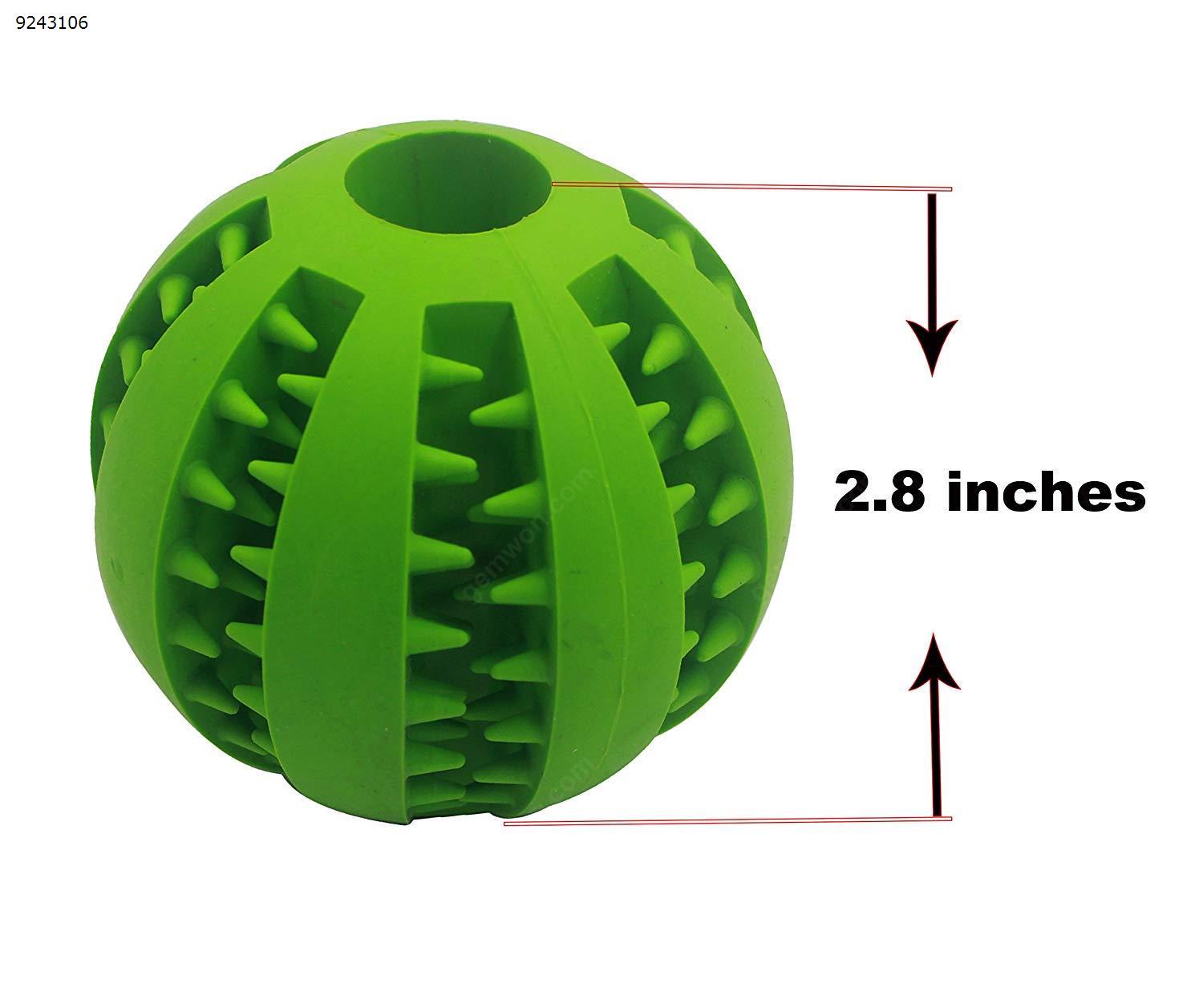 Pet ball cleaning / chewing / playing dog ball toy, IQ treatment non-toxic soft rubber ball food distribution toy (green 7cm) Other WD-w164