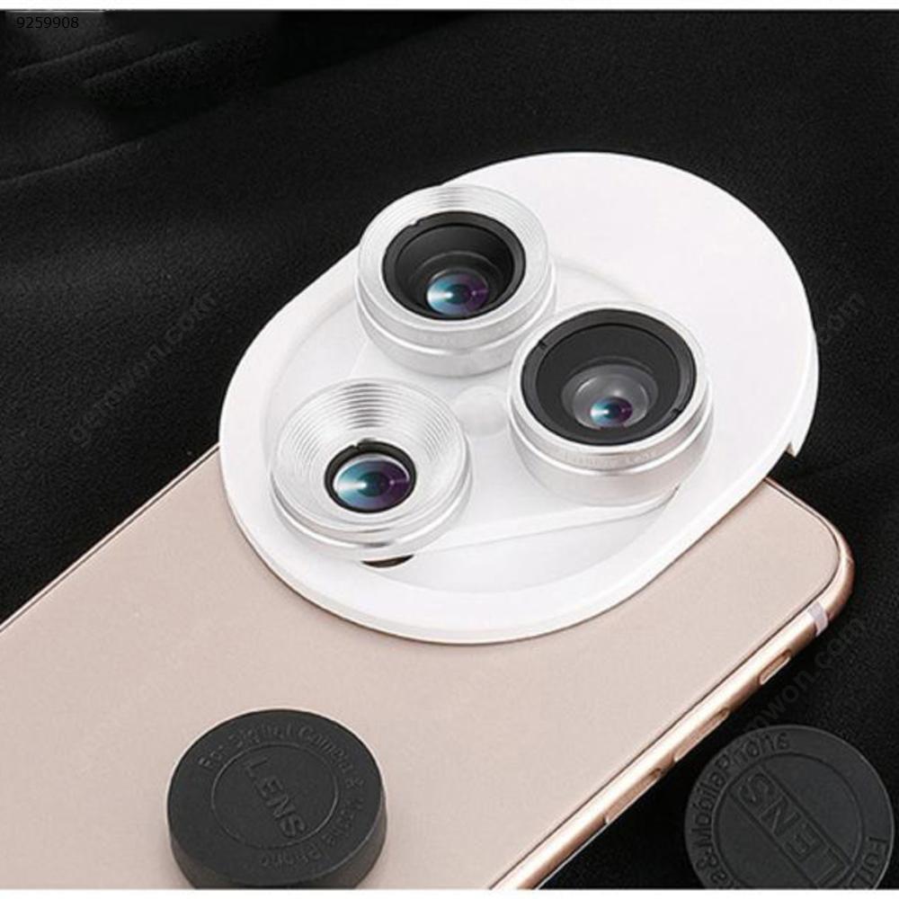 Phone Lens Portable Three In One Phone Lens Kit-white Smart Gift ZM-068