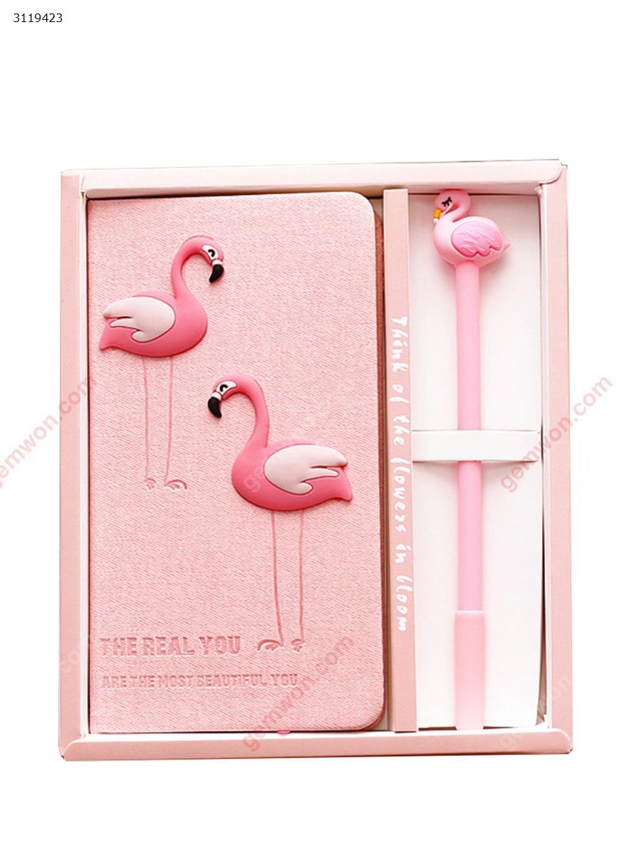 Flamingo Notepad，Pink girl heart book with pen set（Two birds with pink pens） Other FLAMINGO NOTEPAD