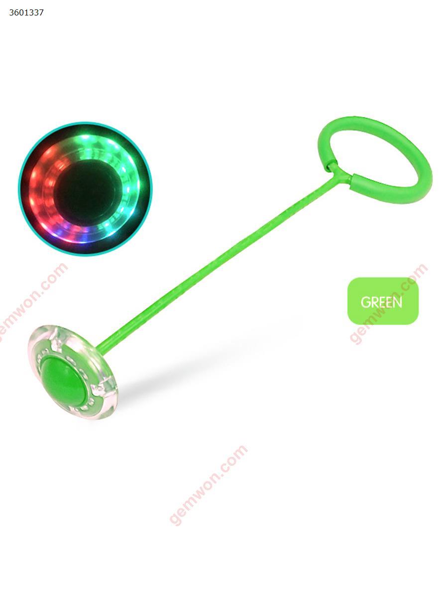 Flashing Jumping Ball Outdoor Fun Toy Balls for Kids Sport  Ankle Skip Color Rotating Ball Bouncing Ball 8 colour(green) Decorative light Led bouncing ball