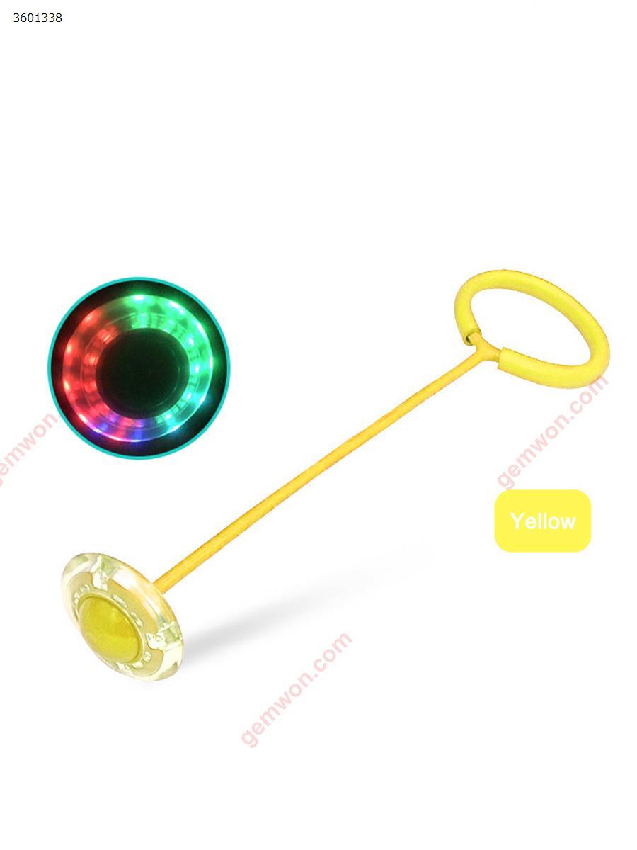 Flashing Jumping Ball Outdoor Fun Toy Balls for Kids Sport  Ankle Skip Color Rotating Ball Bouncing Ball 9 colour(yellow) Decorative light Led bouncing ball