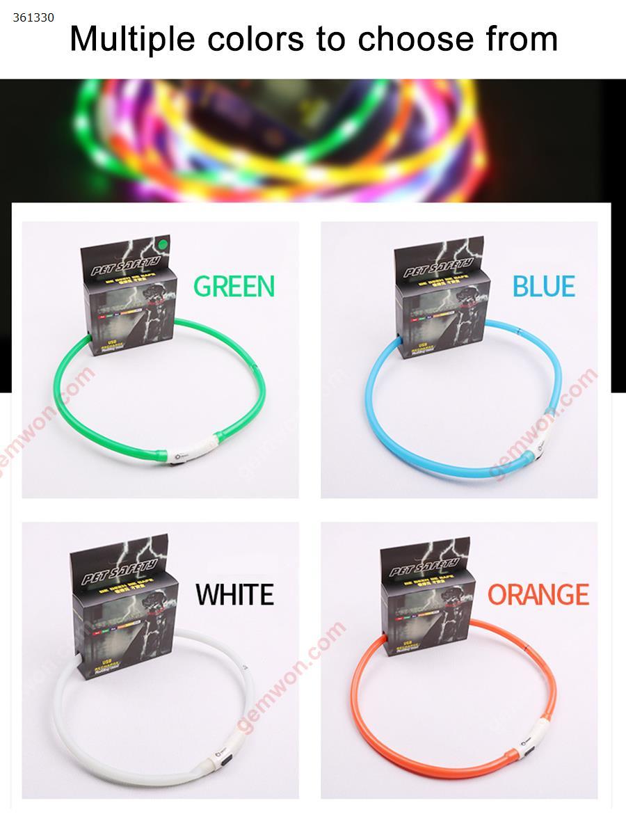 Luminous Dog Pet LED Collar Flashing Light USB Charging Collars Flash Night Safety Pet Supplies Chain Necklace(green) Decorative light Illuminated dog chain